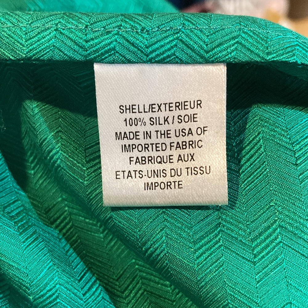 Anthropology Milly of NY Silk Emerald Green Chevron Ruffle Hem Skirt sz 0 - Picture 5 of 7